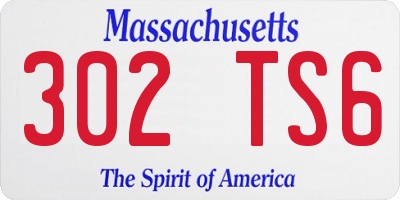 MA license plate 302TS6