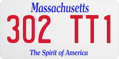 MA license plate 302TT1