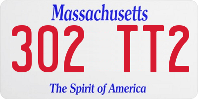 MA license plate 302TT2