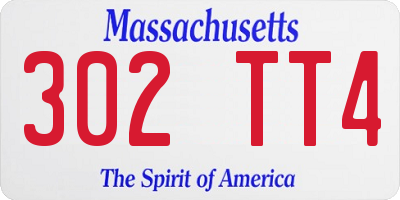 MA license plate 302TT4