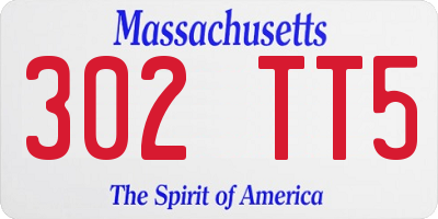 MA license plate 302TT5