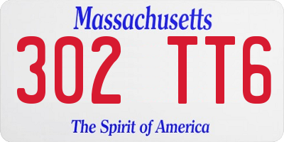 MA license plate 302TT6