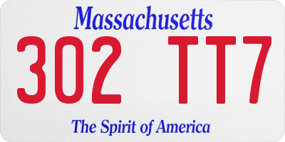 MA license plate 302TT7
