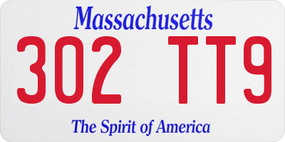 MA license plate 302TT9