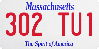 MA license plate 302TU1