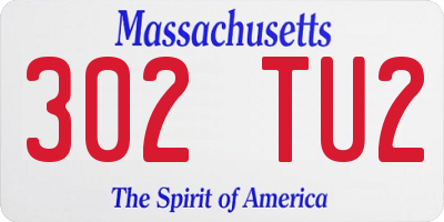 MA license plate 302TU2