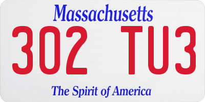 MA license plate 302TU3