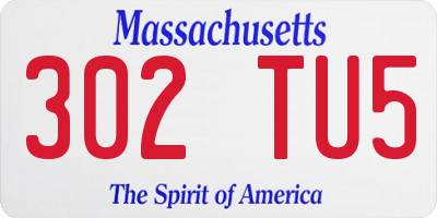 MA license plate 302TU5