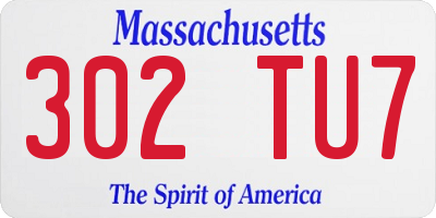 MA license plate 302TU7