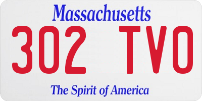 MA license plate 302TV0