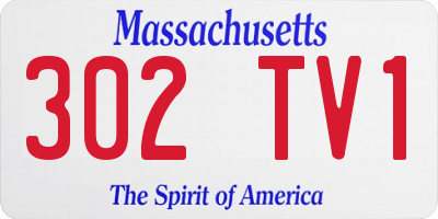 MA license plate 302TV1