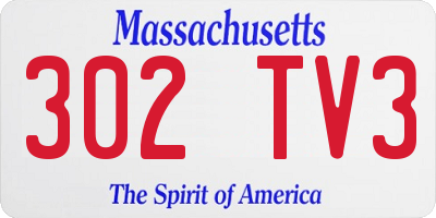 MA license plate 302TV3
