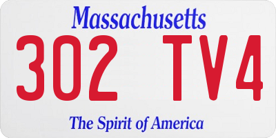 MA license plate 302TV4