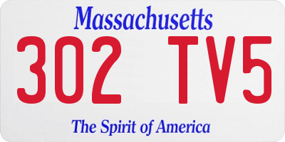 MA license plate 302TV5