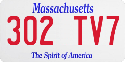 MA license plate 302TV7