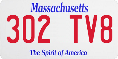 MA license plate 302TV8