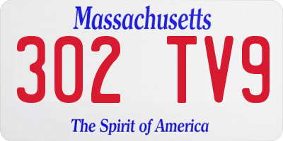 MA license plate 302TV9