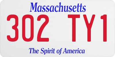 MA license plate 302TY1