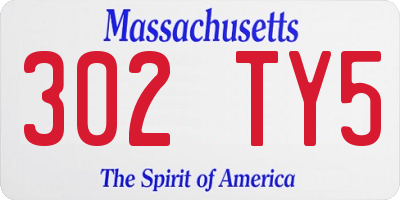 MA license plate 302TY5