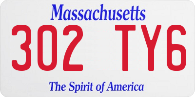 MA license plate 302TY6