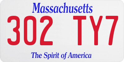 MA license plate 302TY7