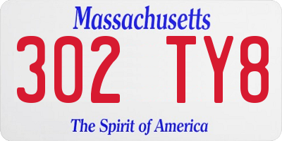 MA license plate 302TY8
