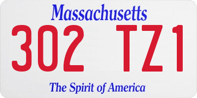 MA license plate 302TZ1