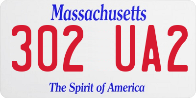 MA license plate 302UA2