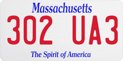 MA license plate 302UA3