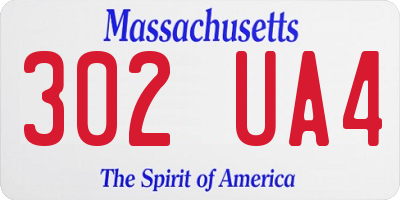MA license plate 302UA4