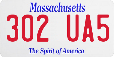 MA license plate 302UA5