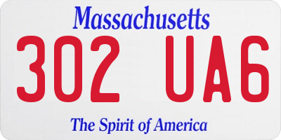 MA license plate 302UA6