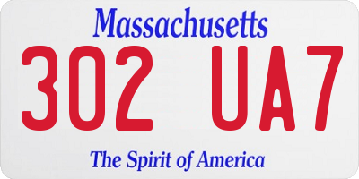MA license plate 302UA7
