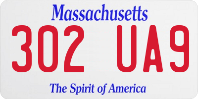 MA license plate 302UA9