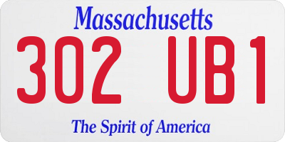 MA license plate 302UB1