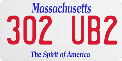 MA license plate 302UB2