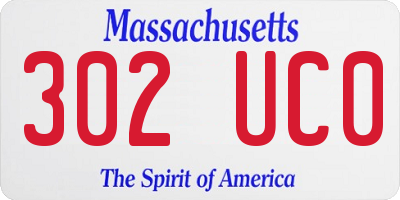 MA license plate 302UC0