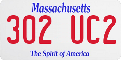 MA license plate 302UC2