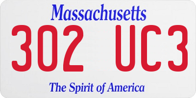 MA license plate 302UC3