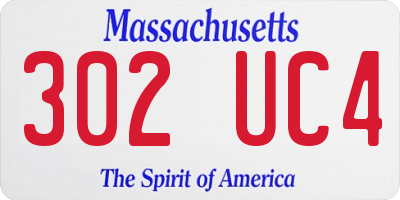 MA license plate 302UC4