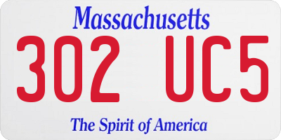 MA license plate 302UC5