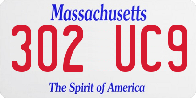 MA license plate 302UC9