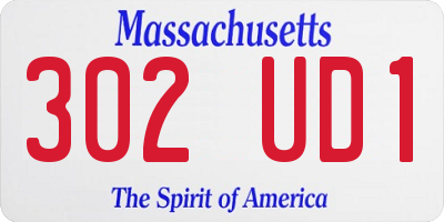 MA license plate 302UD1