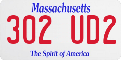 MA license plate 302UD2