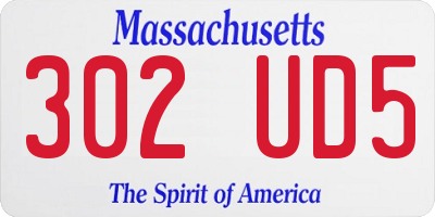 MA license plate 302UD5