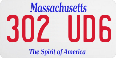 MA license plate 302UD6
