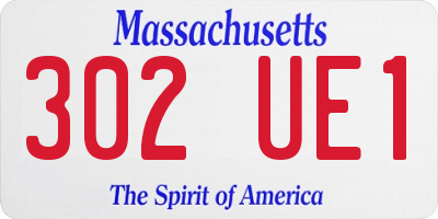 MA license plate 302UE1
