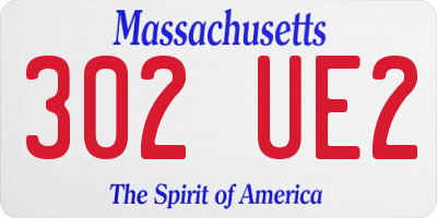 MA license plate 302UE2