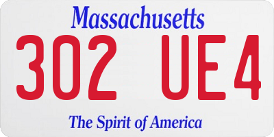 MA license plate 302UE4