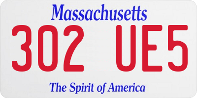 MA license plate 302UE5